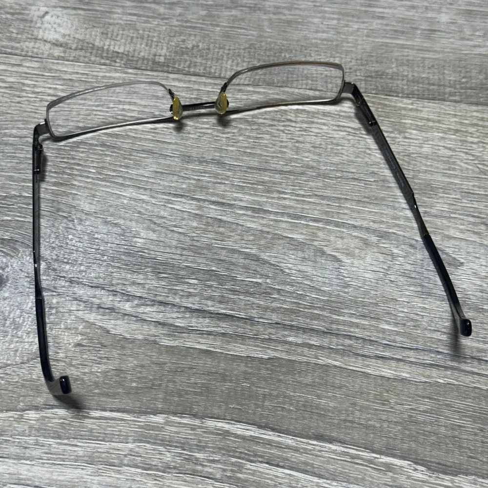 Bulova San Remo‎ Eyeglass Frames Semi Rimless Gunmetal 54-18-140 Rectangle Metal